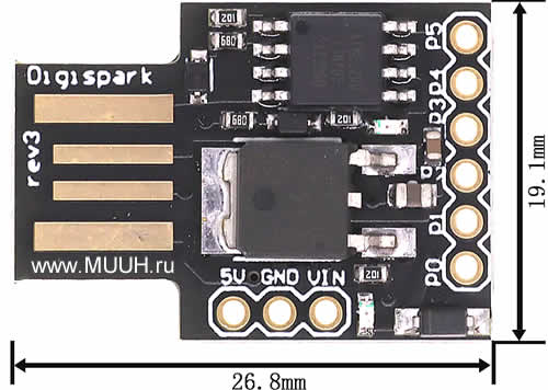 ATtiny85 Digispark Arduino IIC, I2C с USB 