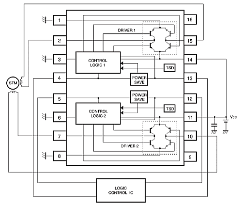 driver stepper motor 6845FS podklyuchenie