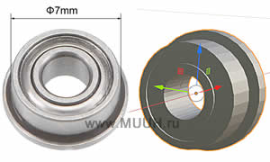 3D модель подшипник F683ZZ 3x7x3 для КС моделей самолетов кораблей машин